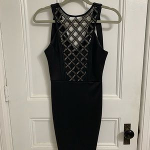 Black Cocktail Dress with Beading
